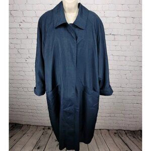 VTG Komitor Navy Buttoned Removable Liner Pockets Trench Coat 20W